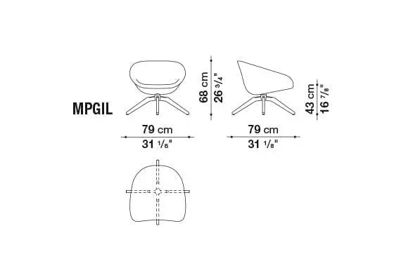 Mart Small Swivel Armchair | B&B Italia | JANGEORGe Interior Design