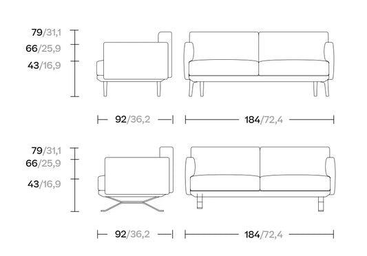Boma - 2-Seater sofa Kettal