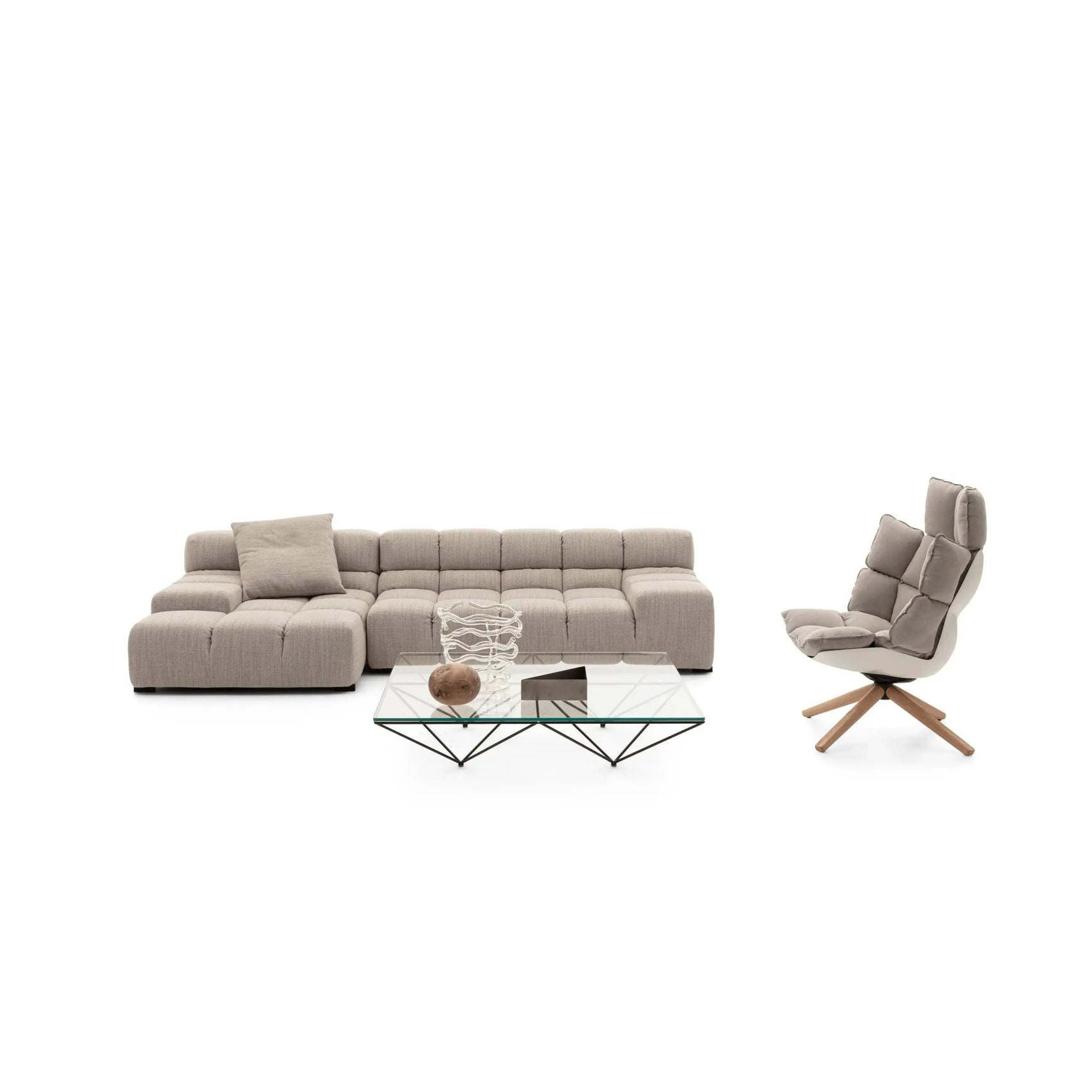 Tufty-Time - Left Sectional Sofa in Rope Rattier B&B Italia