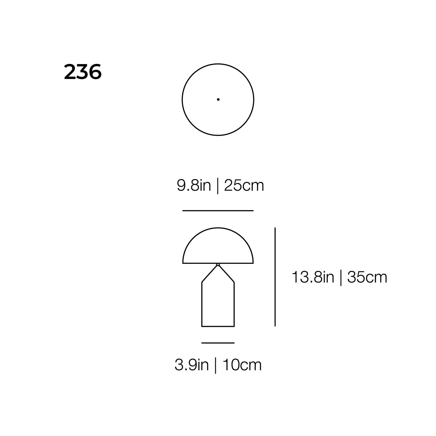 Replacement Opal Glass diffuser for Atollo 236, 237 and 235 Oluce