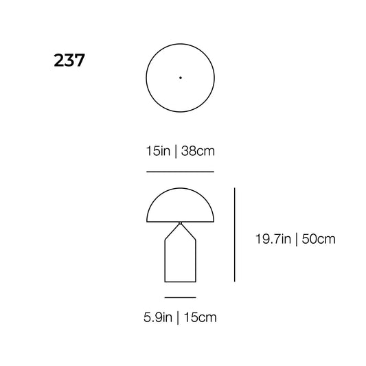 Replacement Opal Glass diffuser for Atollo 236, 237 and 235 Oluce