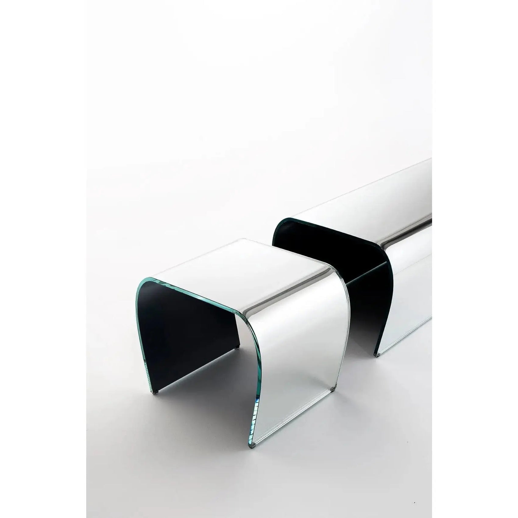 Bent Glass Bench and Stool | Glas Italia | JANGEORGe Interior Design
