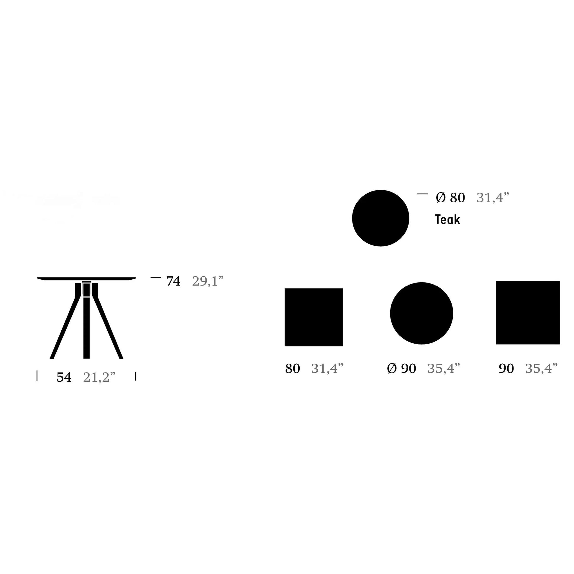 Vieques - Dining Table 80x80 / 90x90 / ø90 | Kettal | JANGEORGe Interior Design