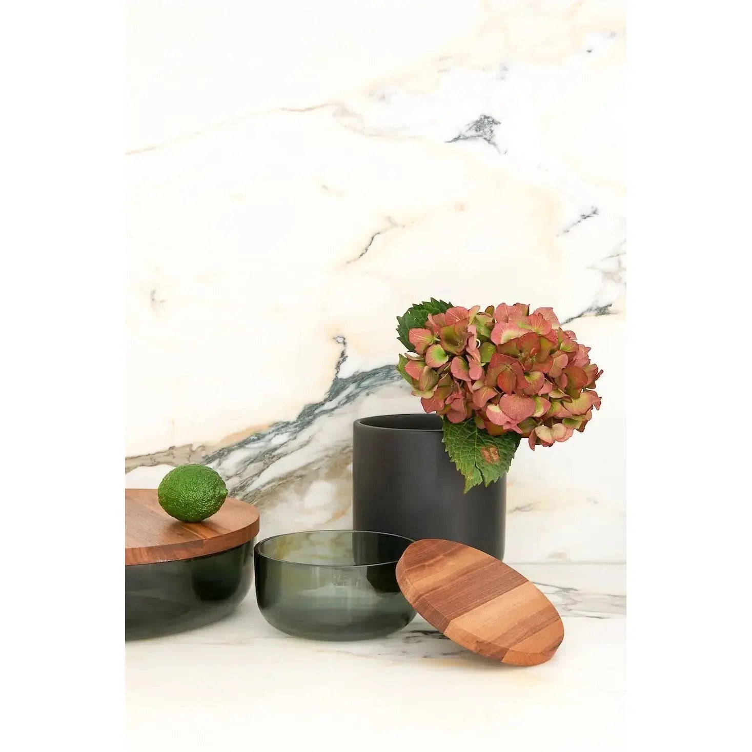 VVD Pottery Glass 30x7cm with 2cm Walnut Lid (3072) | When Objects Work | JANGEORGe Interior Design