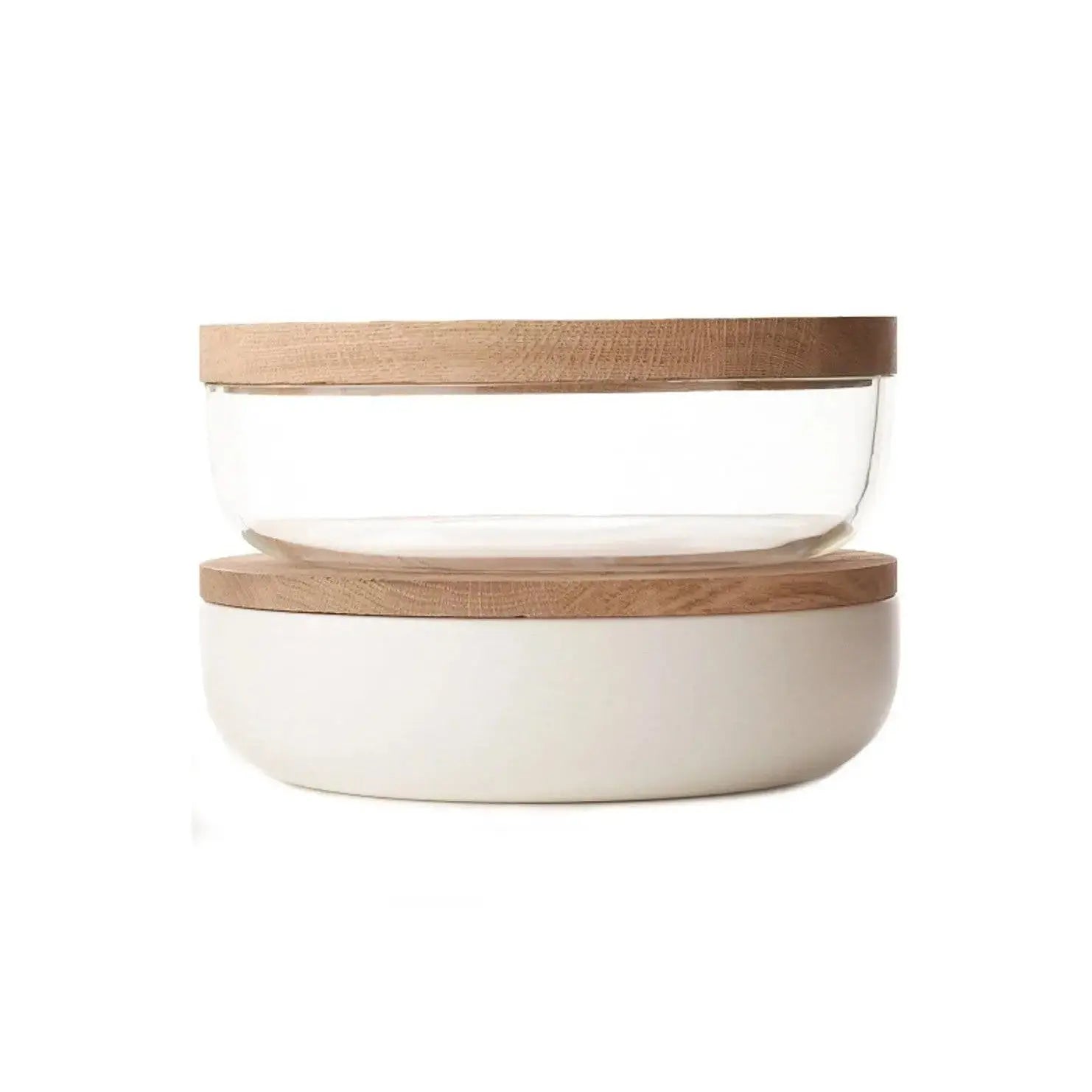 VVD Pottery Glass - 30x7cm with 3cm Oak Lid (3073) | When Objects Work | JANGEORGe Interiors & Furniture