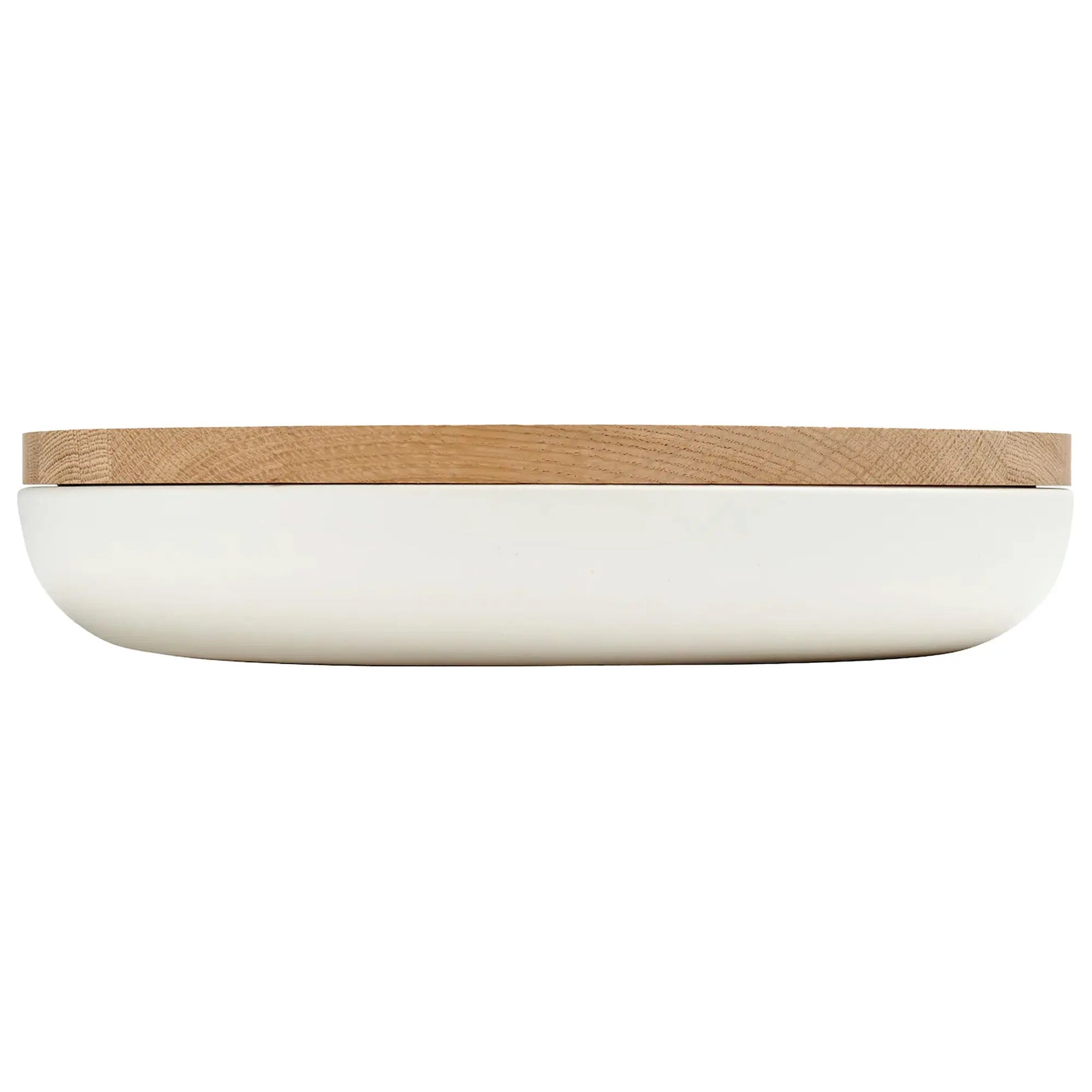 VVD Pottery - Ceramic 30x5cm with 2cm Oak Lid (3052) | When Objects Work | JANGEORGe Interiors & Furniture