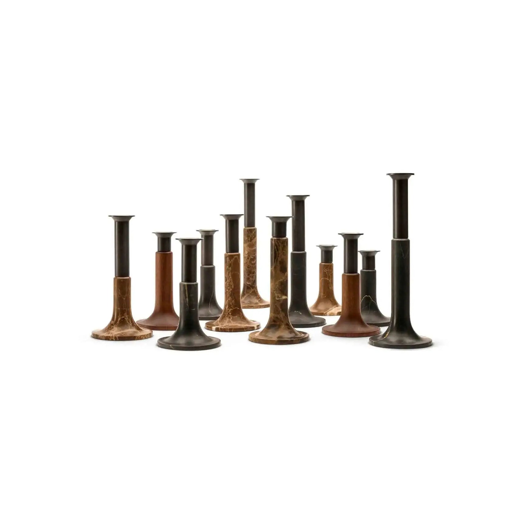 JANGEORGe Interiors & Furniture When Objects Work Valerie Chomarat Candle Holder in Marble and Walnut