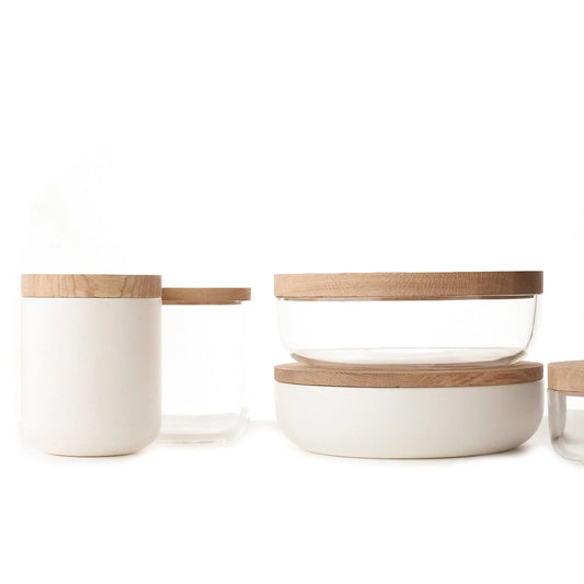VVD Pottery - Ceramic 15x17cm with 3cm Oak Lid (15173) - JANGEORGe Interiors & Furniture