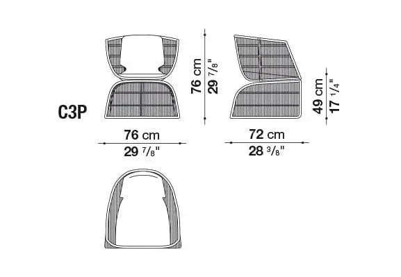 Crinoline Small Outdoor Armchair | B&B Italia | JANGEORGe Interior Design