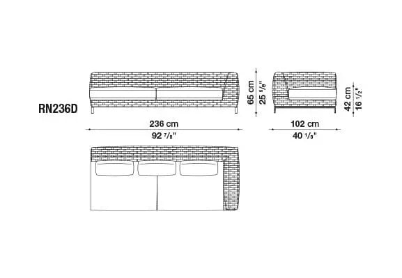 Ray Outdoor Natural Sofa | B&B Italia | JANGEORGe Interior Design