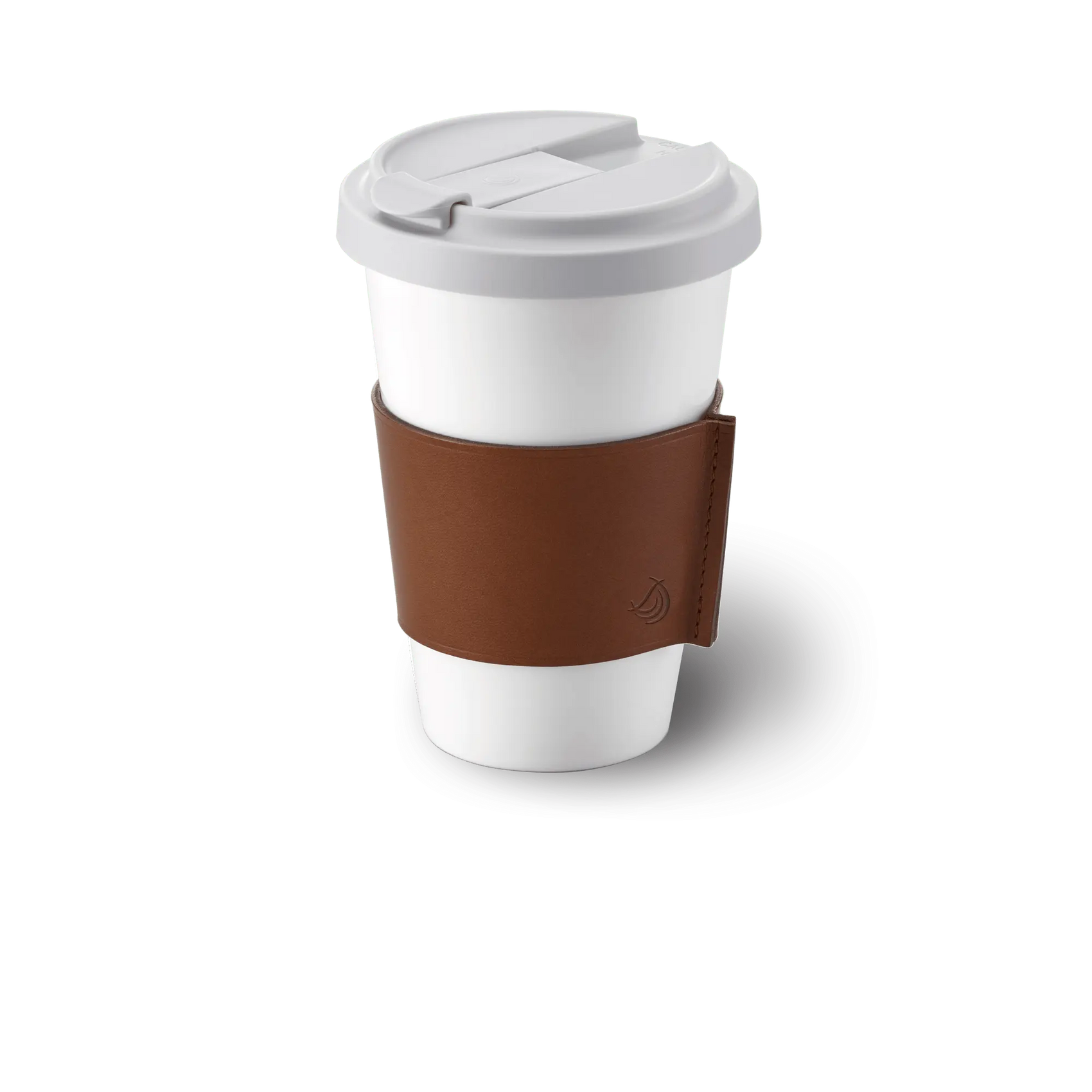 Conical-Cylindrical - Coffee To Go Cup with Leather Sleeve 11.8 fl oz | 0.35L | Dibbern | JANGEORGe Interior Design