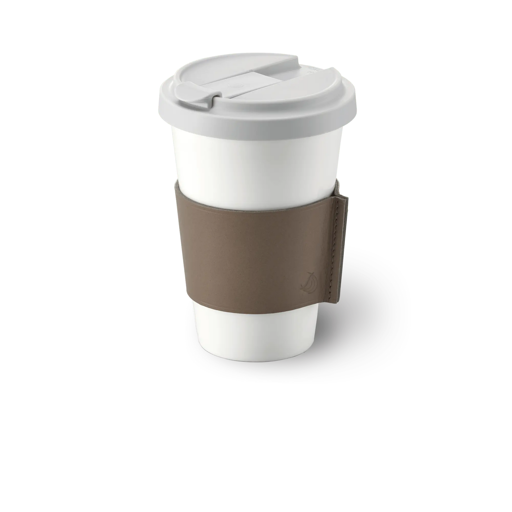 Conical-Cylindrical - Coffee To Go Cup with Leather Sleeve 11.8 fl oz | 0.35L | Dibbern | JANGEORGe Interior Design