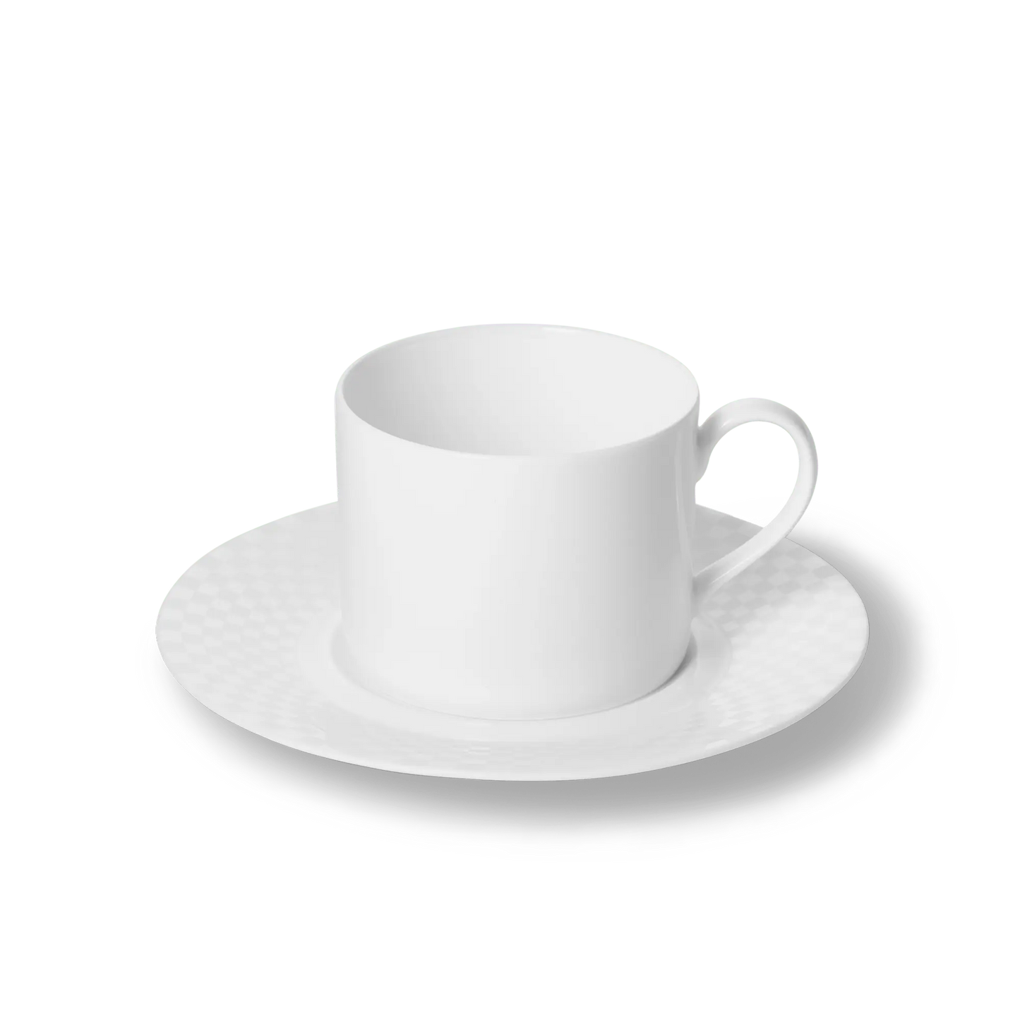 Cross White - Set, Coffee Cup Cylindrical 8.5 fl oz | 0.25L & Squares Saucer | Dibbern | JANGEORGe Interior Design