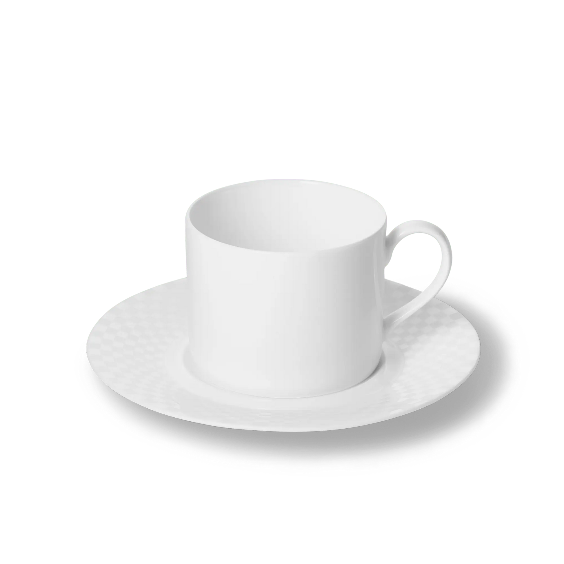 Cross White - Set, Coffee Cup Cylindrical 8.5 fl oz | 0.25L & Squares Saucer | Dibbern | JANGEORGe Interior Design