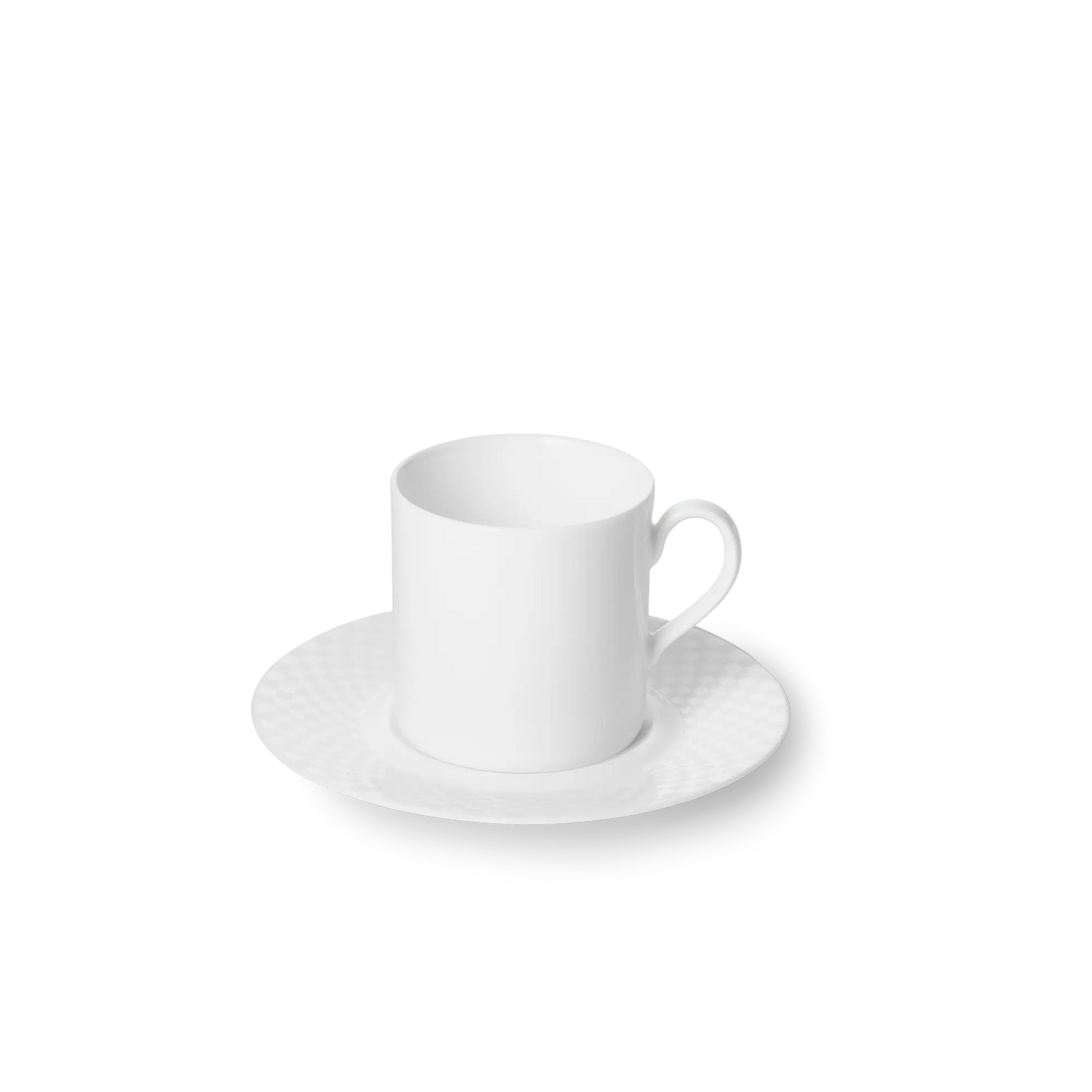 Cross White - Set, Espresso Cup Cylindrical 3.4 fl oz | 0.10L & Squares Saucer | Dibbern | JANGEORGe Interior Design