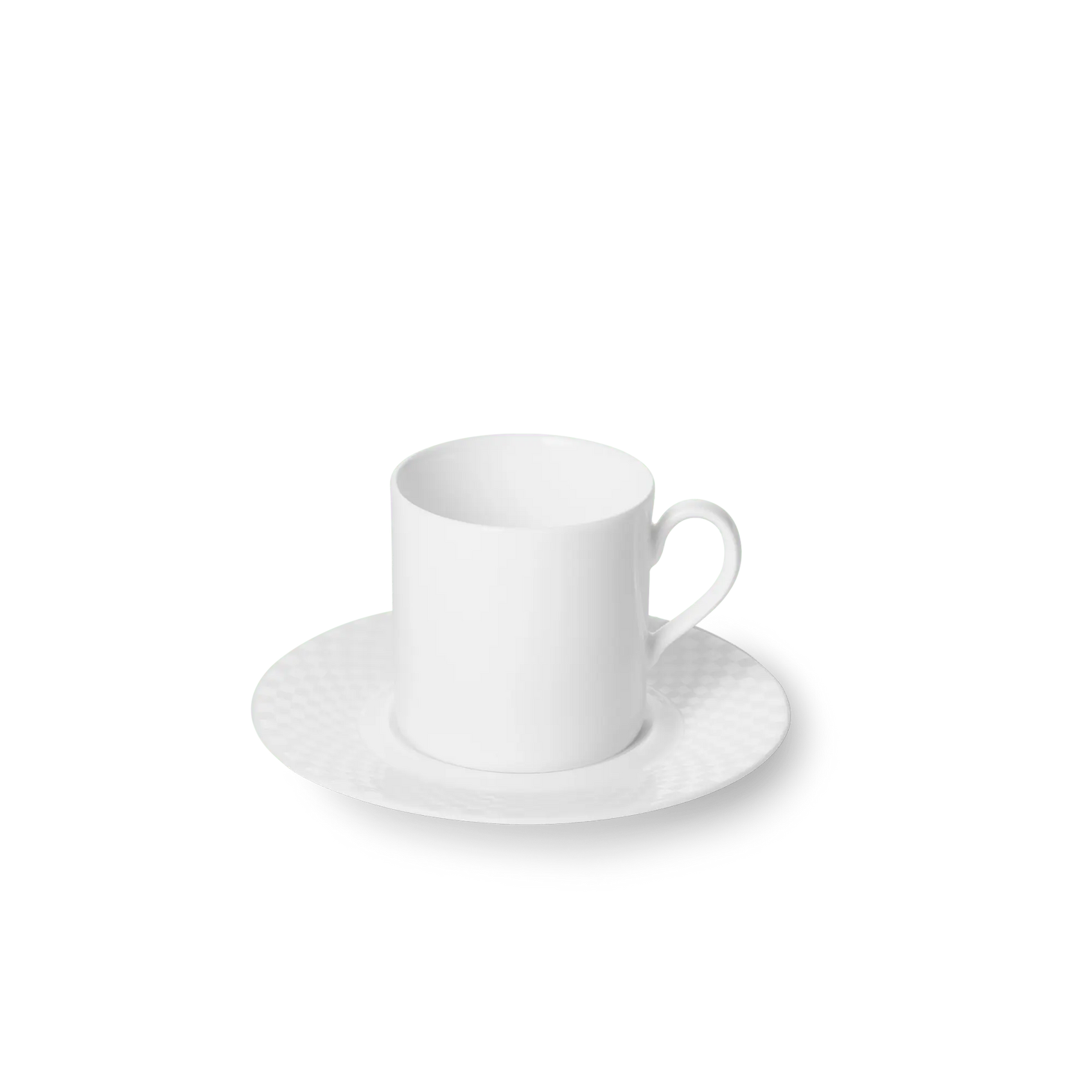 Cross White - Set, Espresso Cup Cylindrical 3.4 fl oz | 0.10L & Squares Saucer | Dibbern | JANGEORGe Interior Design