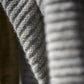 Yak Down Solid Platinum Ribbed Knit Throw | Hangai | JANGEORGe Interior Design