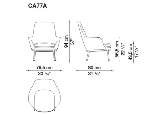 Caratos Armchair with High Back | Maxalto | JANGEORGe Interior Design