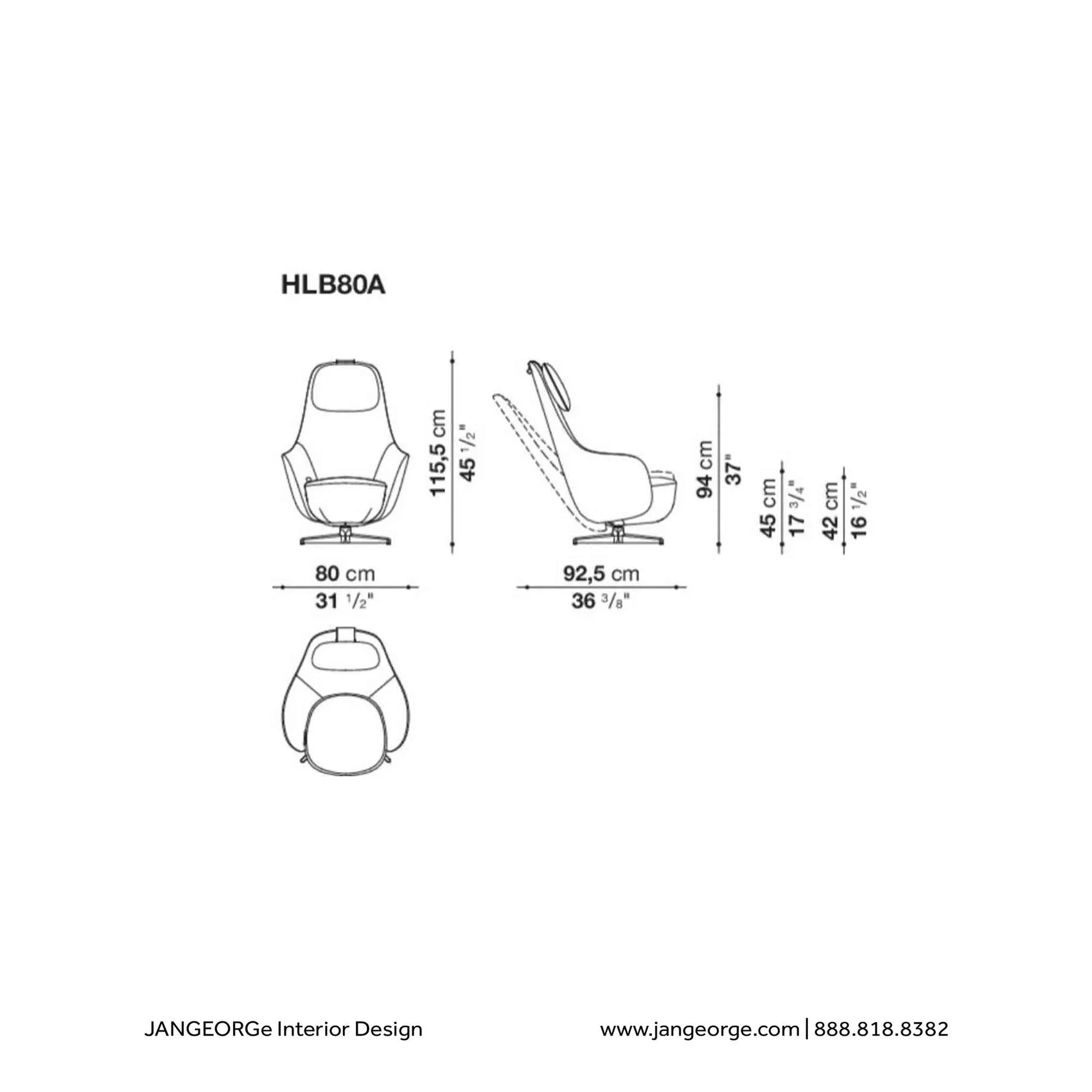 JANGEORGe Interiors & Furniture B&B Italia Harbor Laidback Armchair and Ottoman