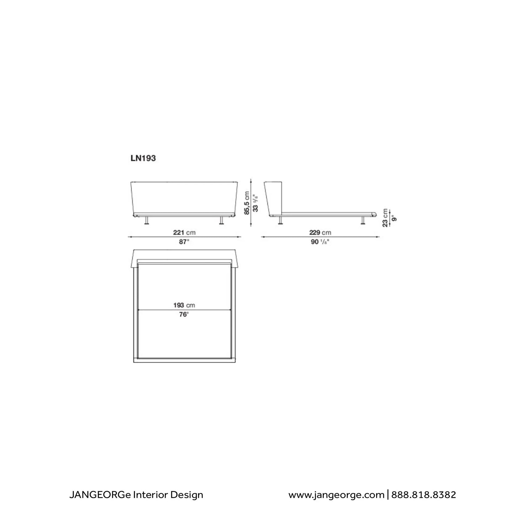 JANGEORGe Interiors & Furniture B&B Italia Noonu Bed Diagram LN193