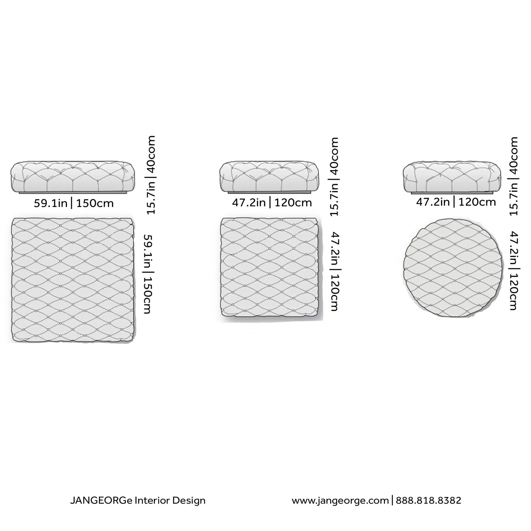 JANGEORGe Interiors & Furniture DePavoda Pouf Capitonné - Pouf