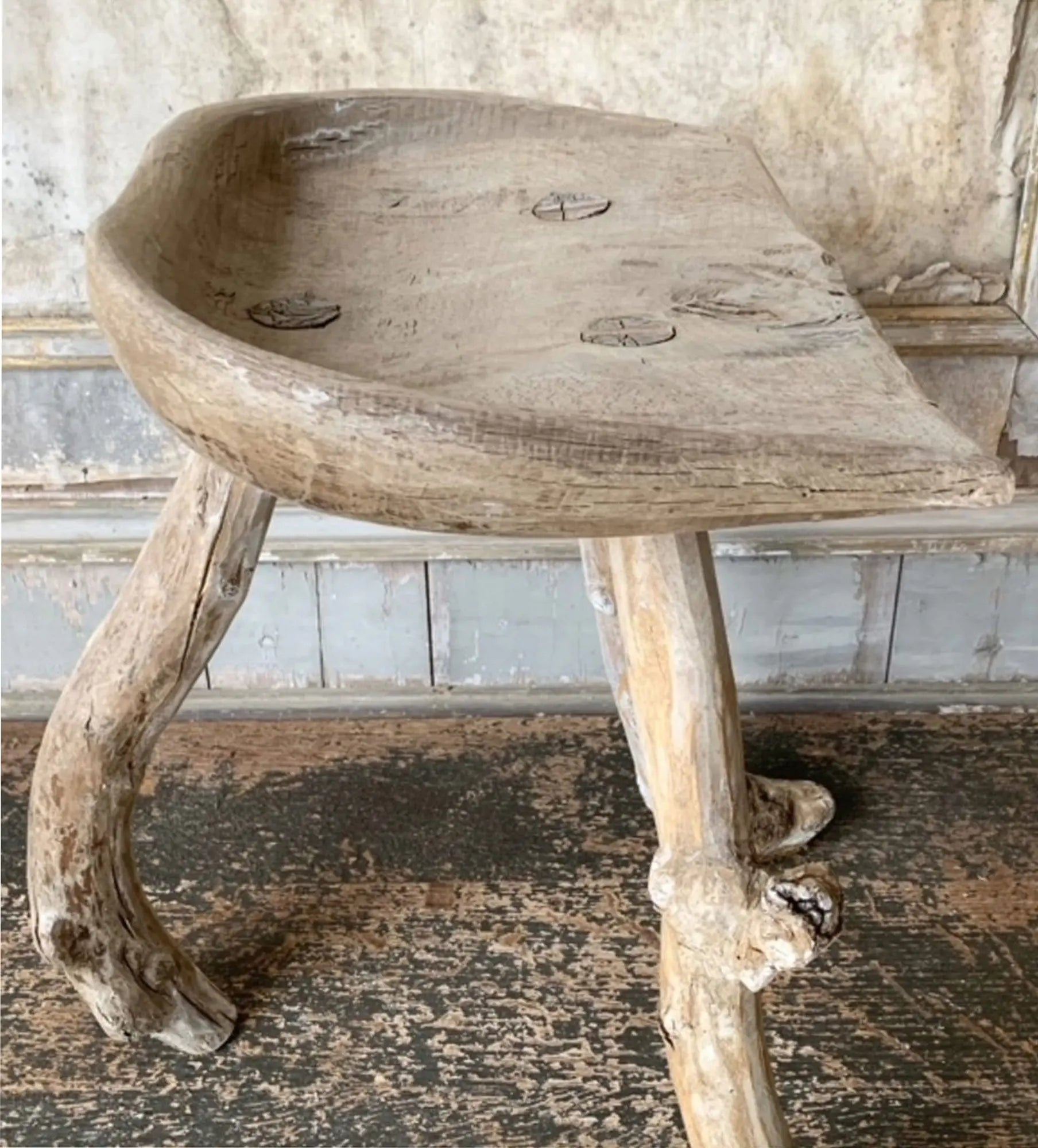 JANGEORGe Interiors & Furniture JANGEORGe Antique Stool Approx 18.5in (H)