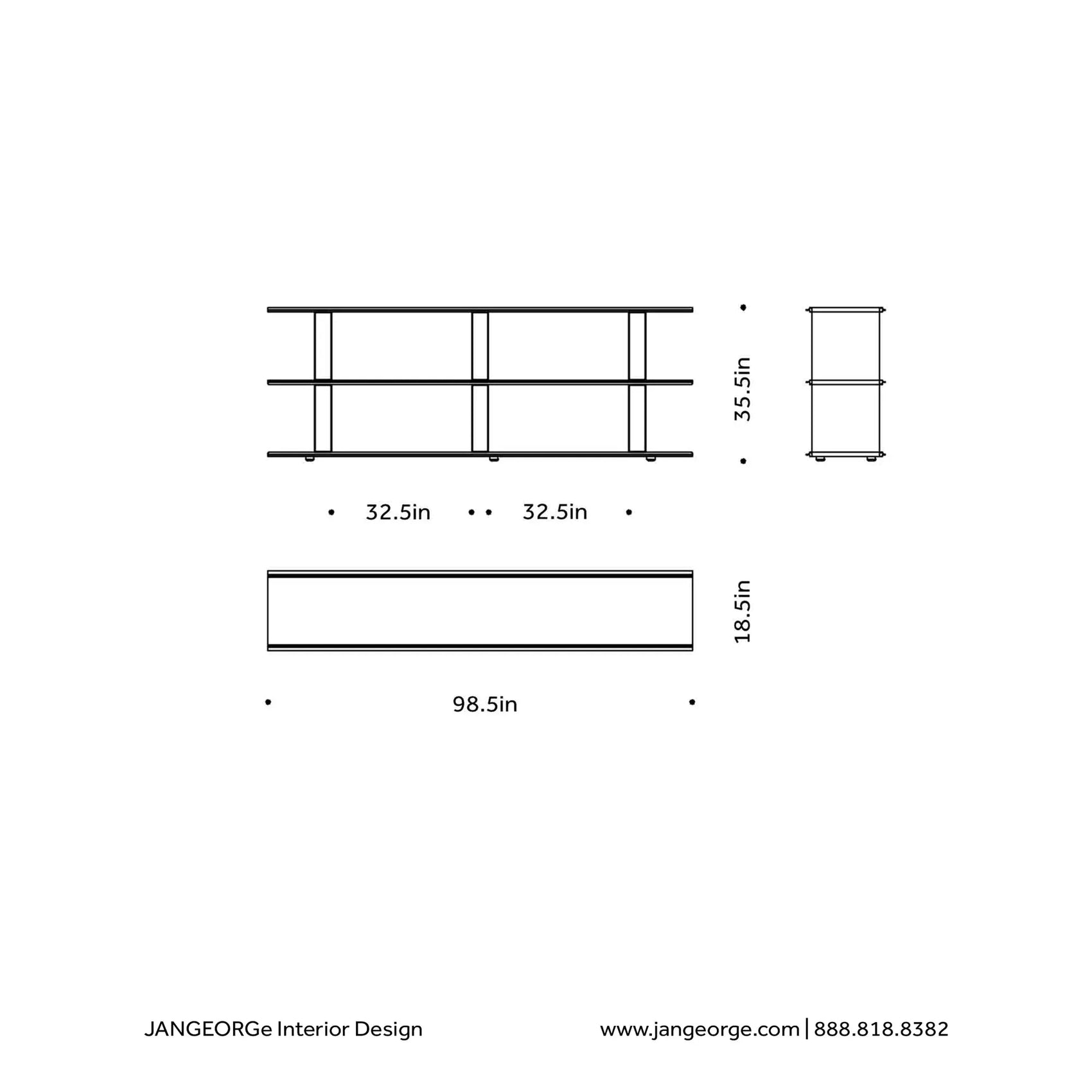 JANGEORGe Interiors & Furniture Moroso Frame-Shift Bookcase B Diagram