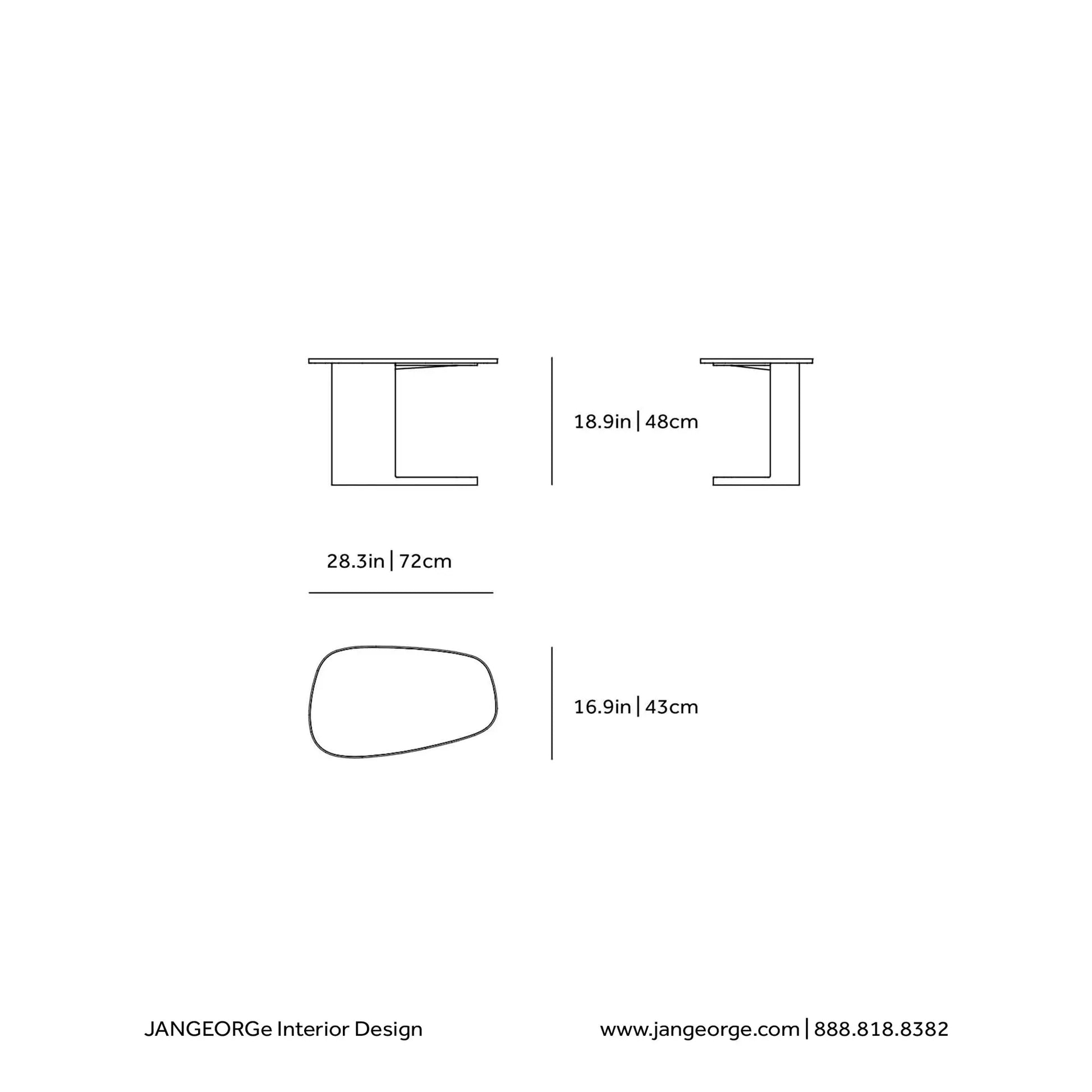 JANGEORGe Interiors & Furniture Poliform Koishi Side Table Diagram